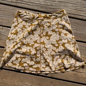 NWOT Toad&Co Mustard Floral Skater Mini Skirt
